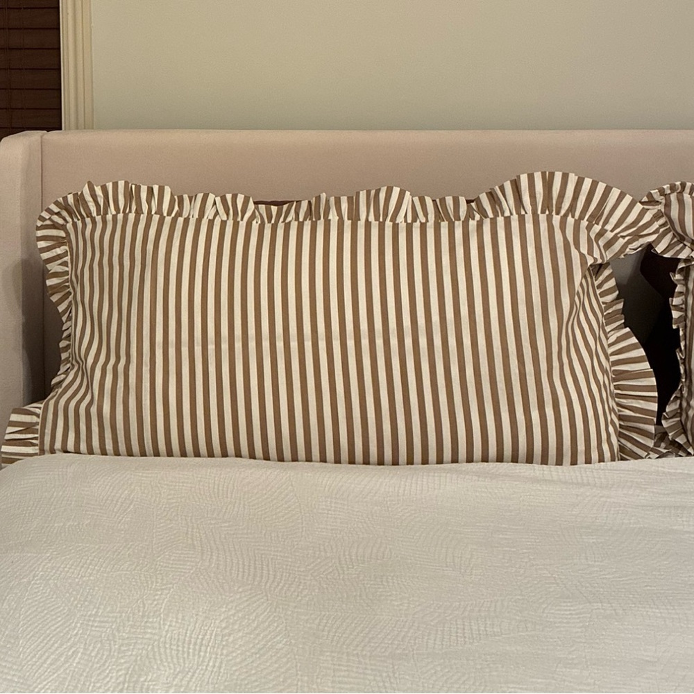 H&M Brown Striped king Pillow covers